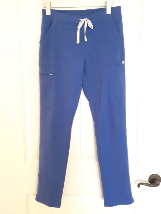 Figs Pants - Figs High Waisted Yola Skinny Scrub Pants in Royal Blue Size XS